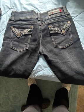 PLAYBOY Black Embroidered Back Pocket Bootcut Jeans